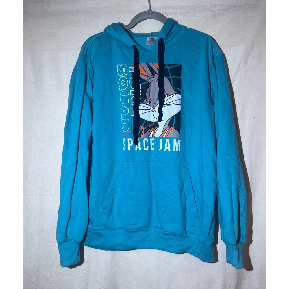 Space Jam A New Legacy Turquoise Blue Hoodie Size L Tune Squad Graphic Q8